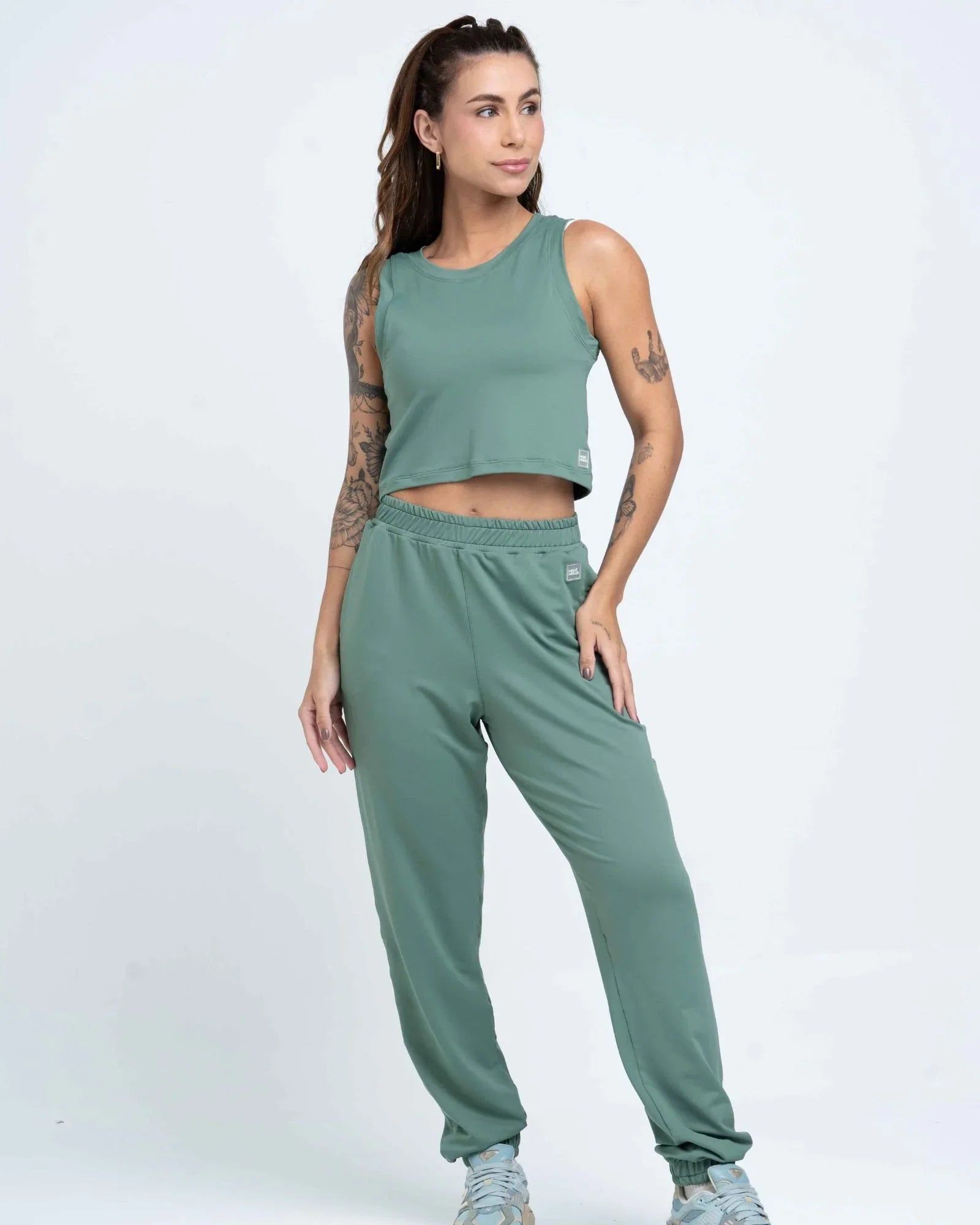 Calça Street Moletinho Jogger Verde Eucalipto