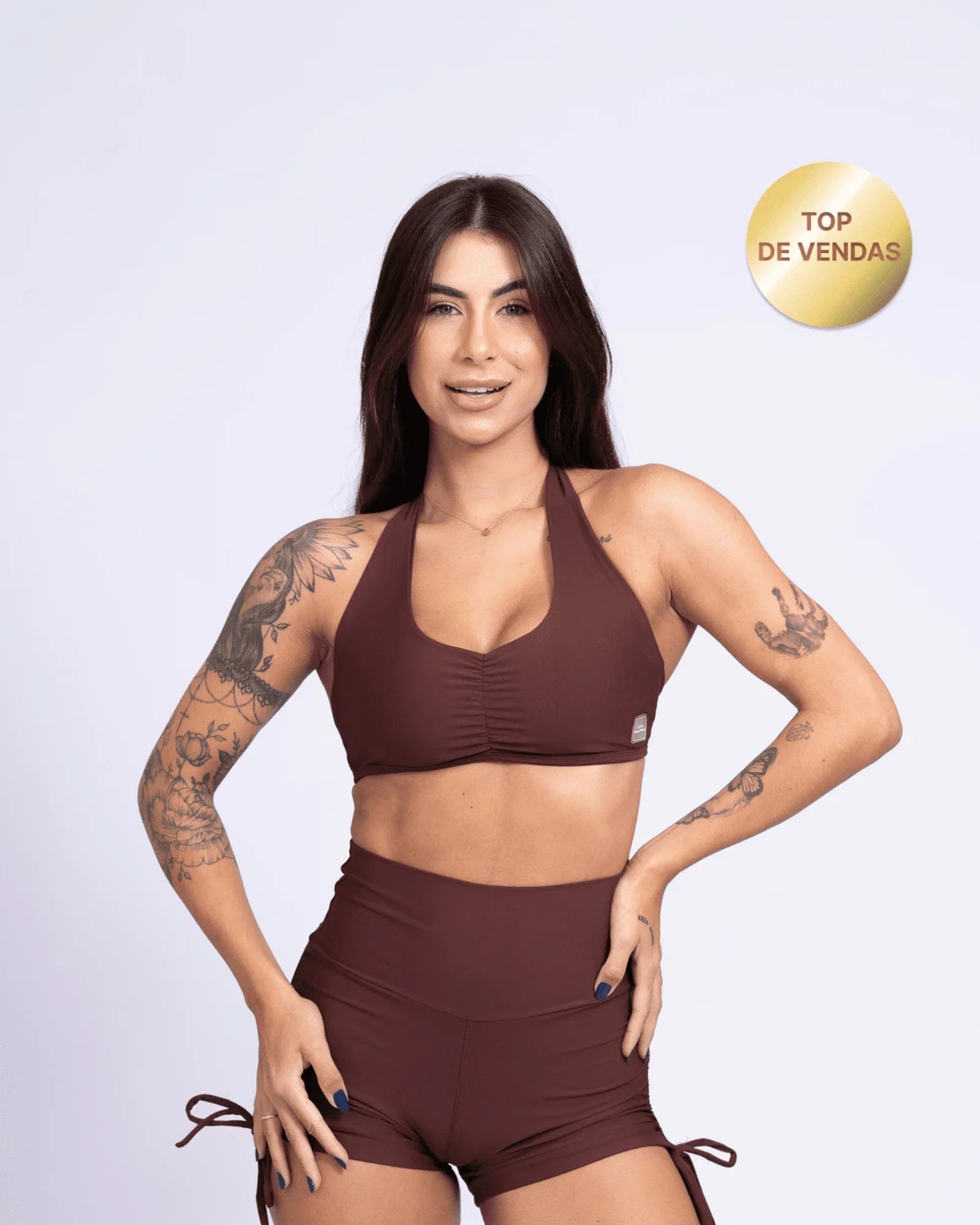 Top Fitness Nala Chocolate Dark Frente Unica