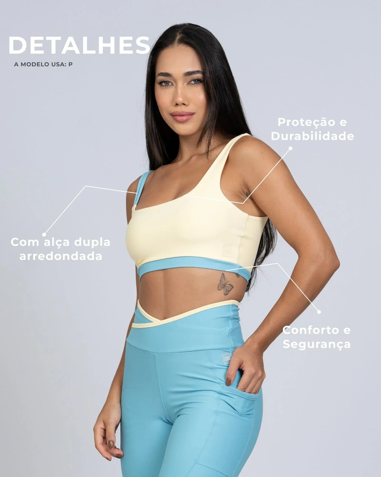 Top Life Duo Amarelo Brisa com Azul céu