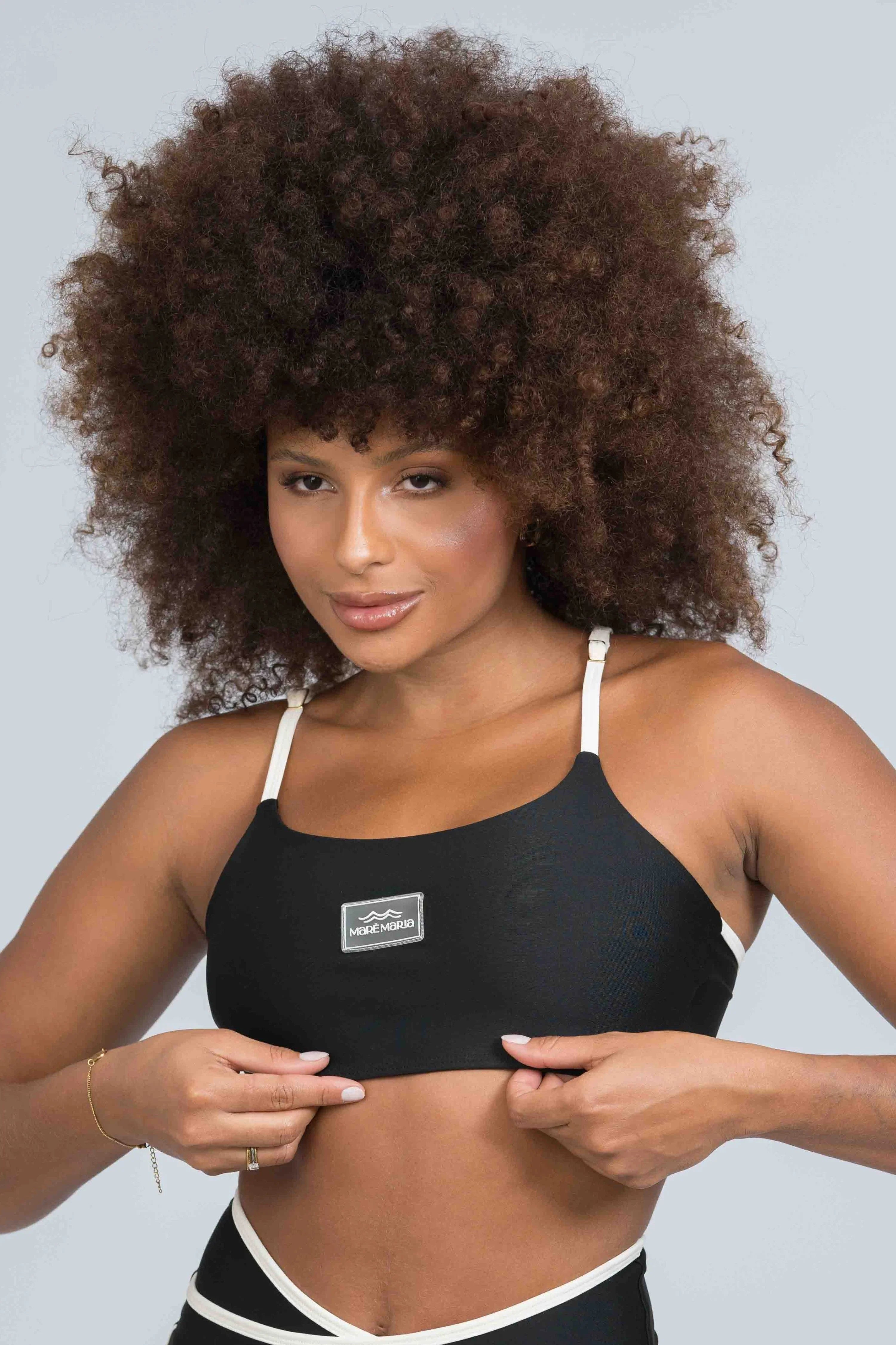 Top Ternura nadador Super Black com Off White