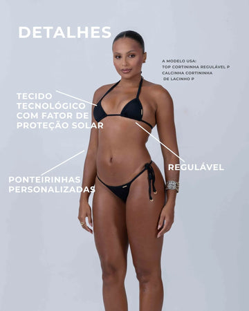 Top Cortininha de Lacinho Preto