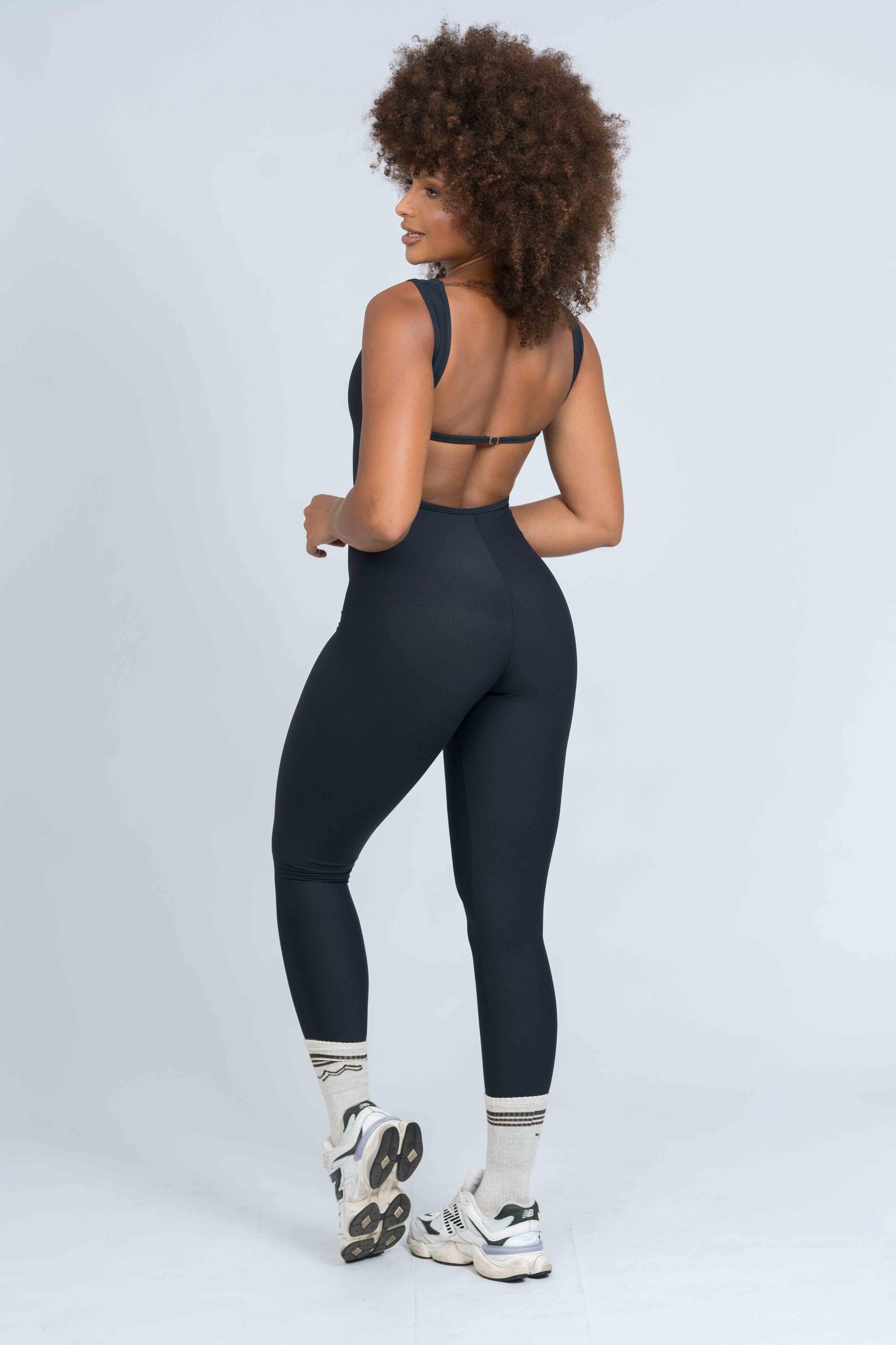 Macacão fitness Classico Preto compressão