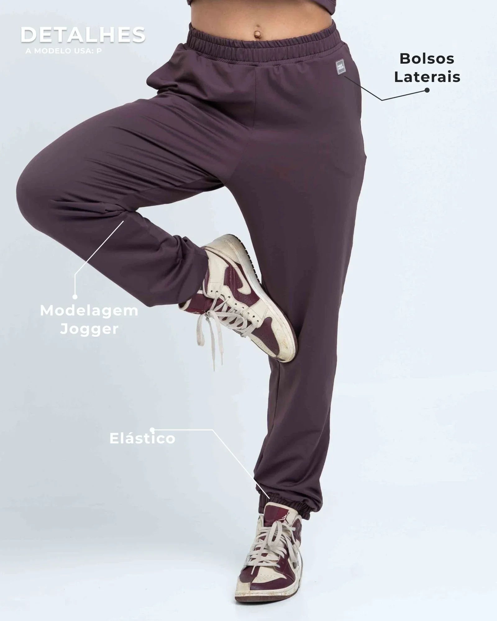 Calça Street Moletinho Jogger Marrom Ébano