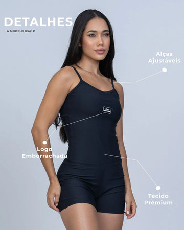 Macaquinho Fitness Mood Preto