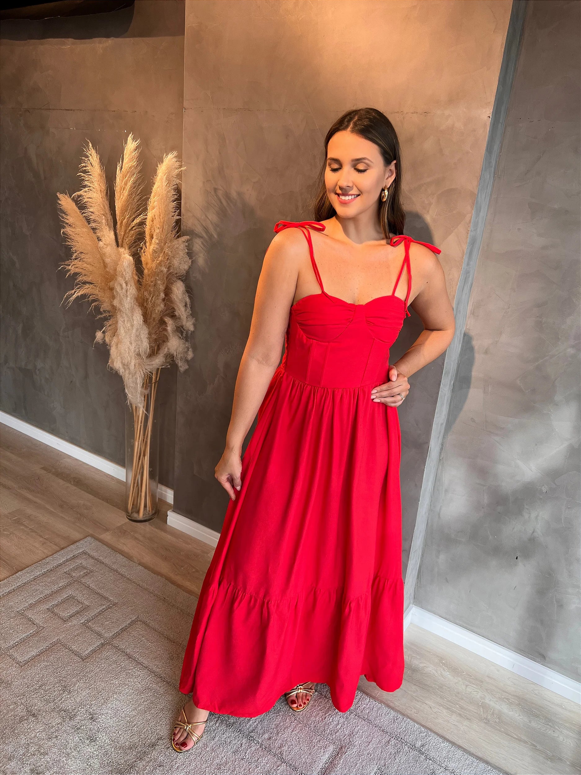 Vestido Jéssica Midi – Vermelho