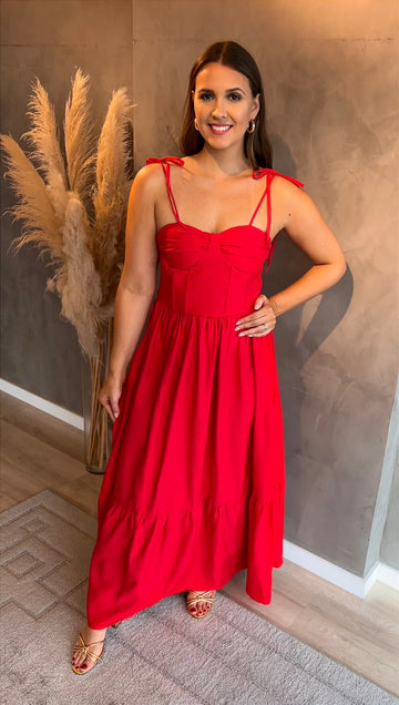 Vestido Jéssica Midi – Vermelho
