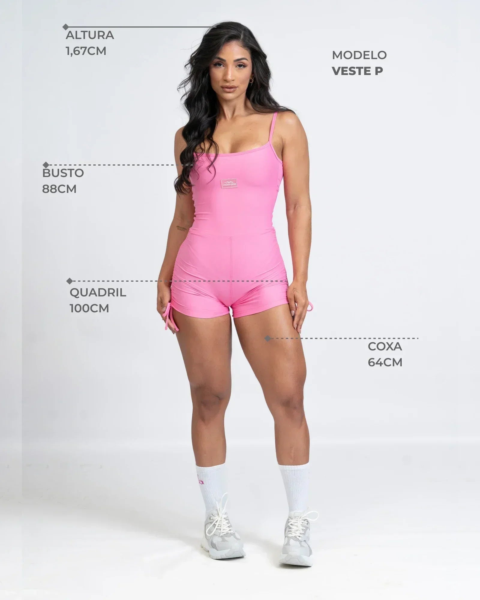 Macaquinho Fitness Flow Luna com bolso