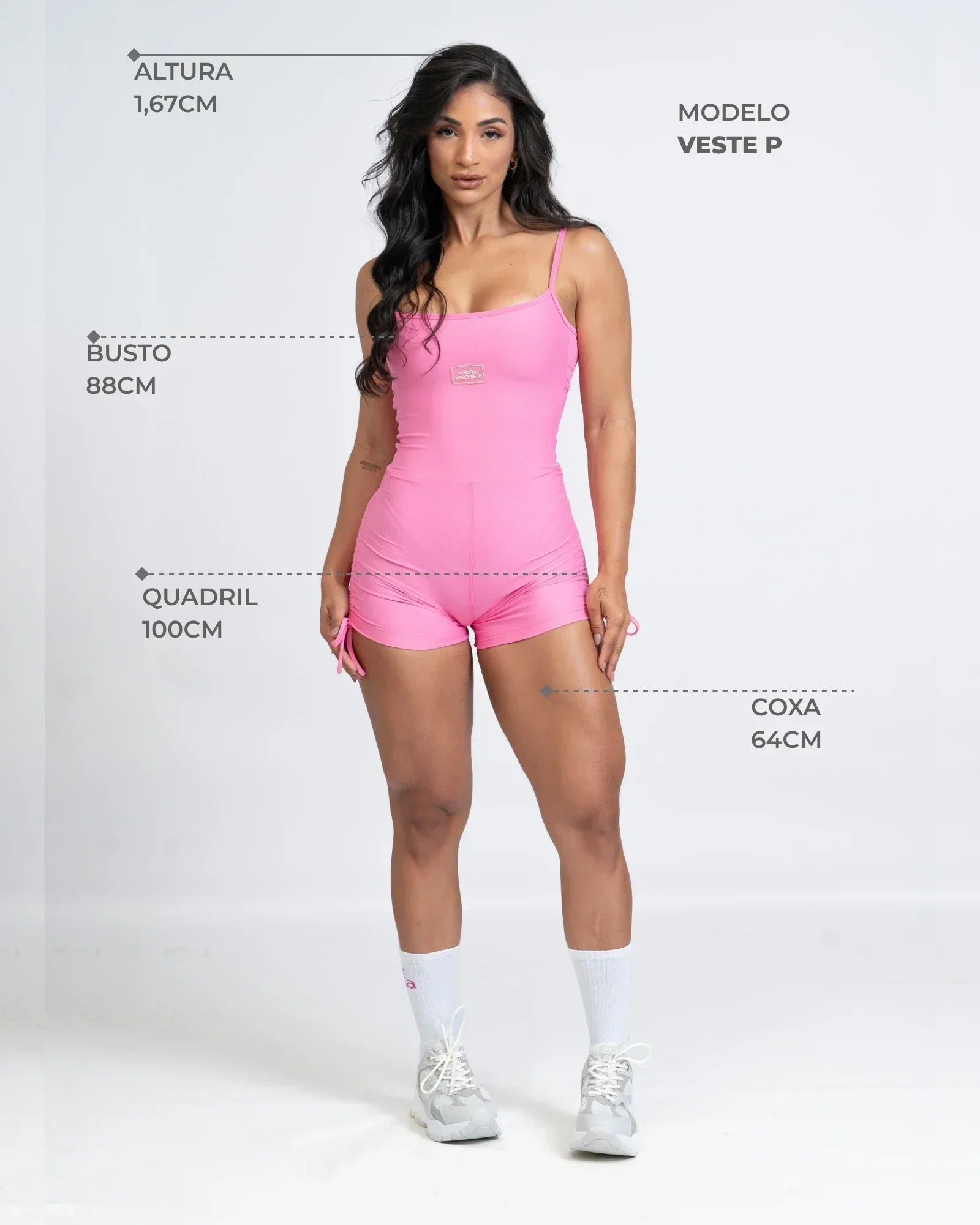 Short Fitness Slim Rosa Malibu com empina