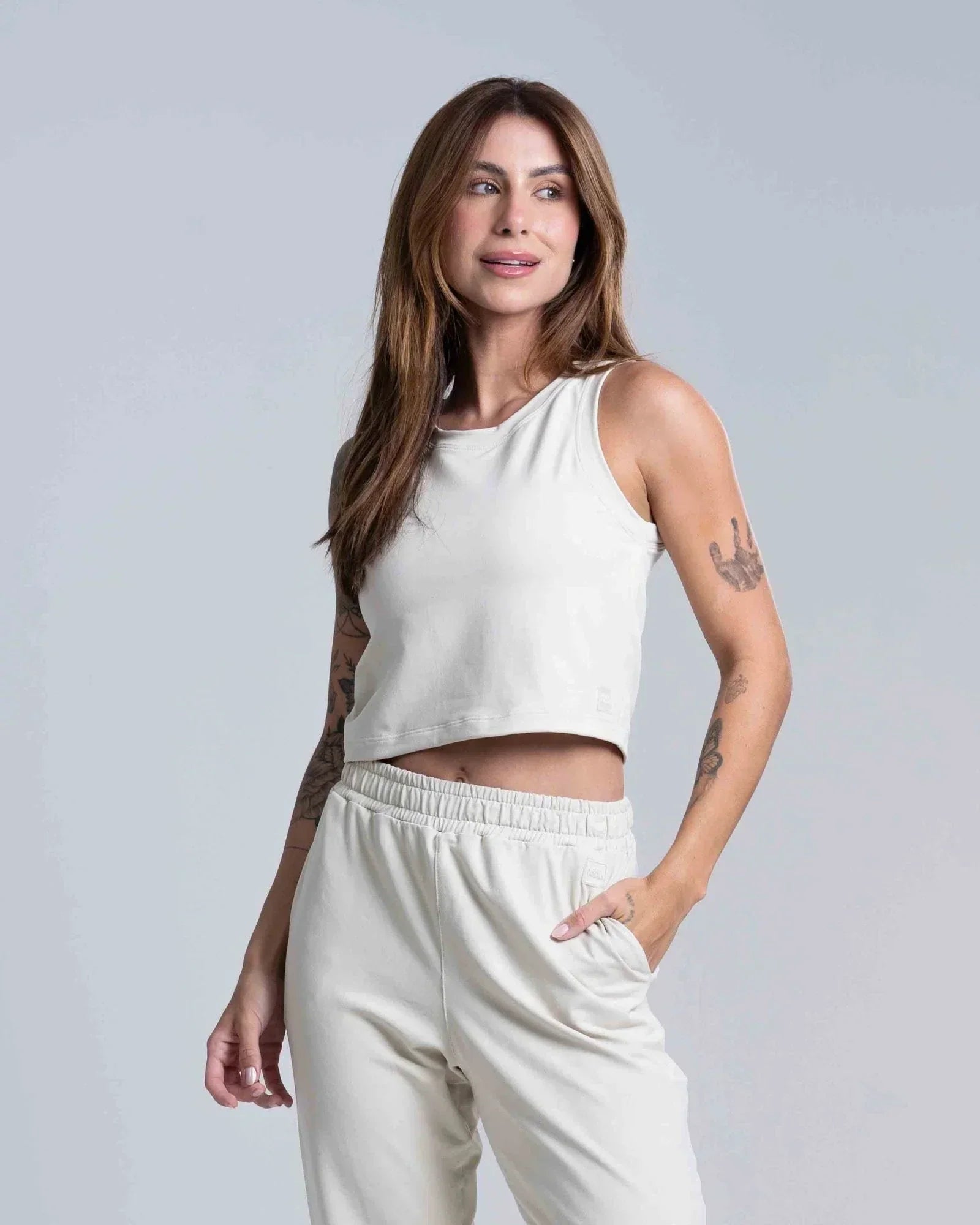 Regata Cropped Moletinho