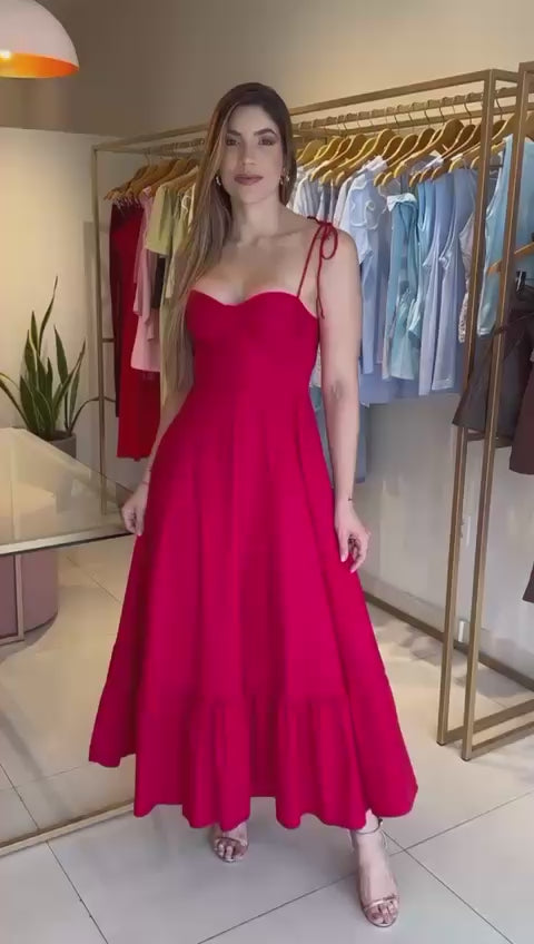 Vestido Jéssica Midi – Vermelho
