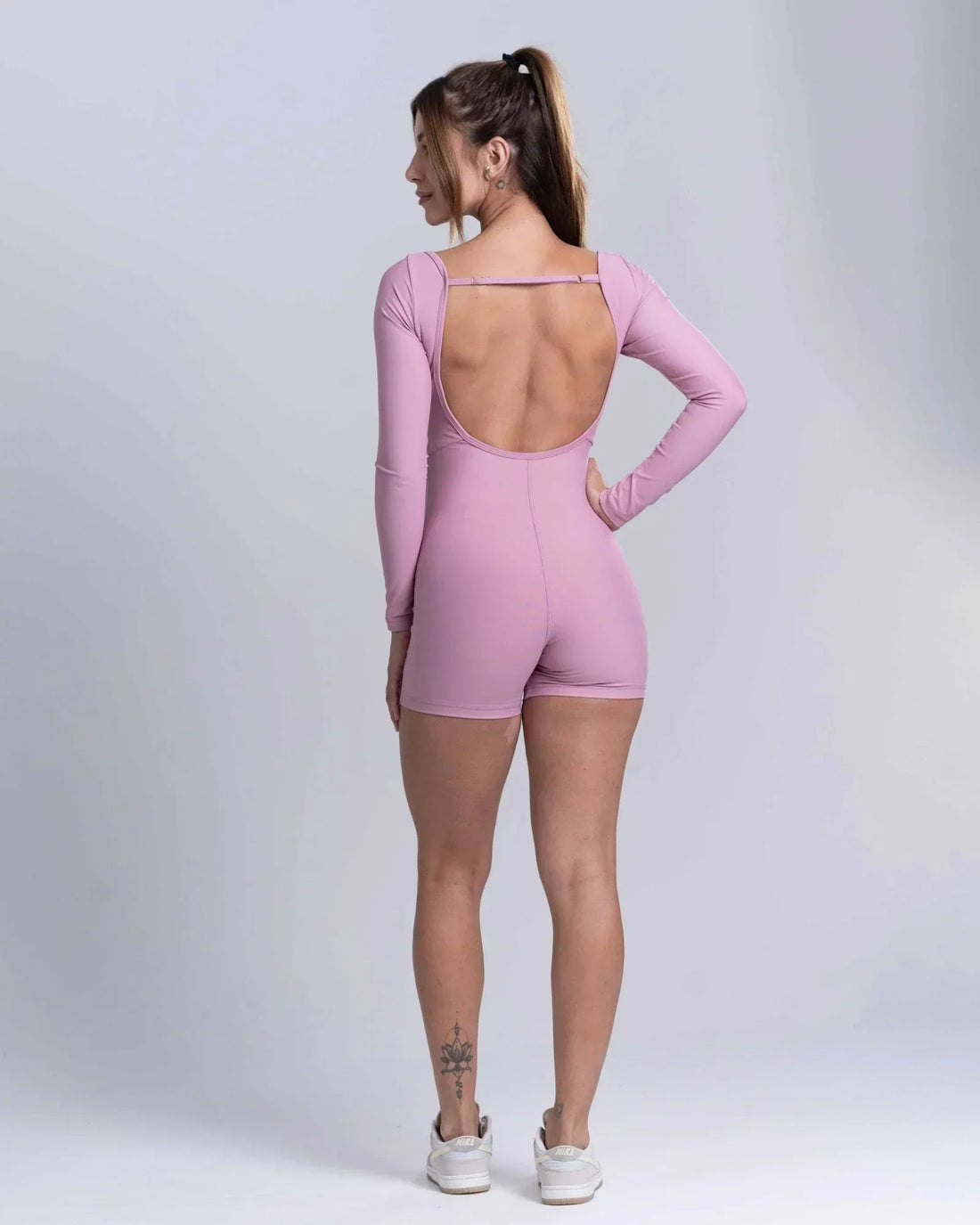 Macaquinho Confort Manga Longa sem costura frontal