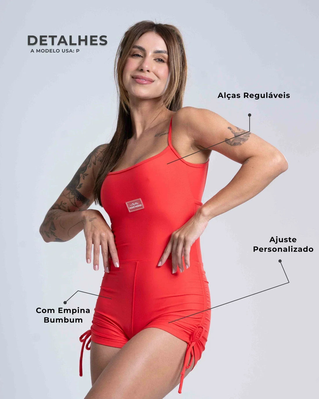 Macaquinho Fitness Pérola Red
