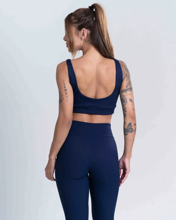 Calça Fitness Confort Canelado sem costura frontal