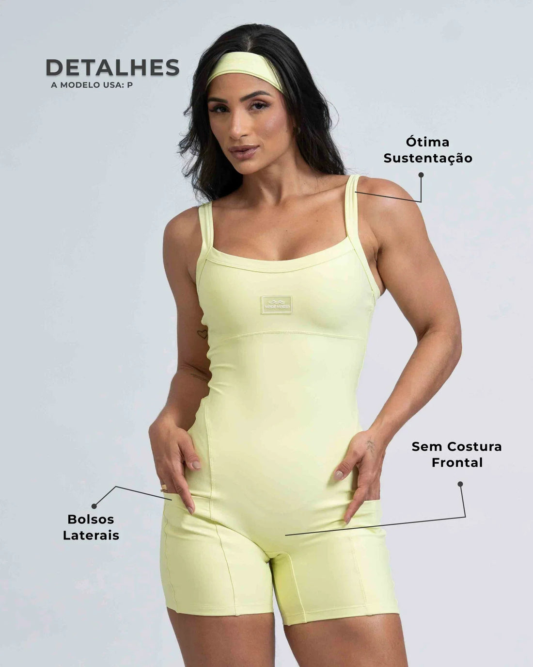 Macaquinho Fitness Flow Chá Verde com bolso