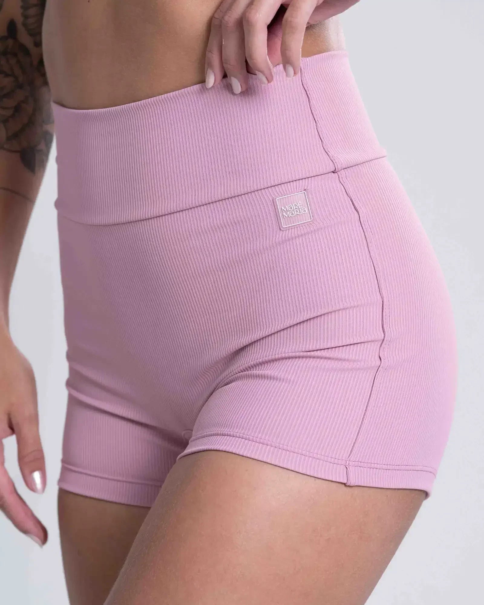 Short Fitness Confort Canelado sem costura frontal